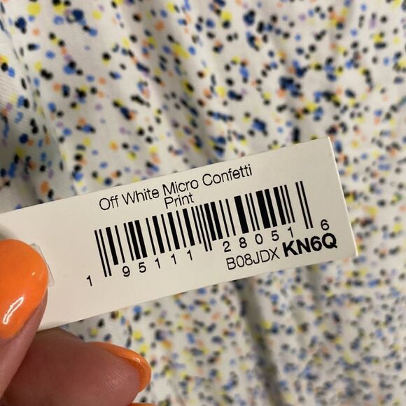 NWT- Amazon Essentials- midi off white micro confetti dress- Size XL - Picture 5 of 10